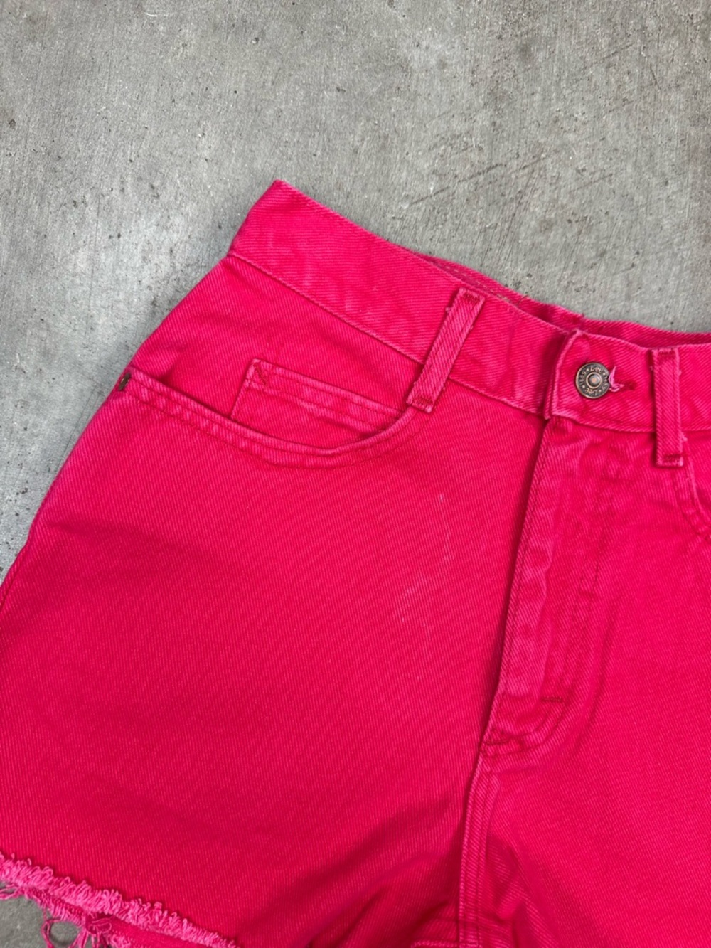 Lee Hot Pink Denim Cutoff Shorts - Picture 5 of 7